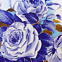 Teller mit blauen Blumen